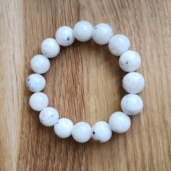 Hand Crafted Jewelry - White Moonstone Gemstone Beads Bracelet